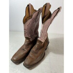 JUSTIN Womens 9 1/2B USA Punchy L2667 Square Toe Western Cowgirl BOOTS Pink $300